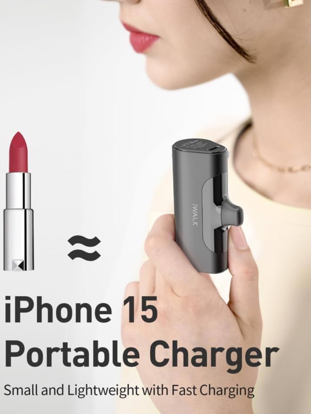 iWALK Charger iPhone 17/16/15 USB-C Power Bank 20W 4,500mAh Fast Charging - Picture 3 of 6